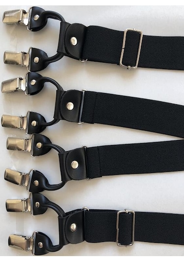 8 Klipsli Siyah Pantolon Askısı