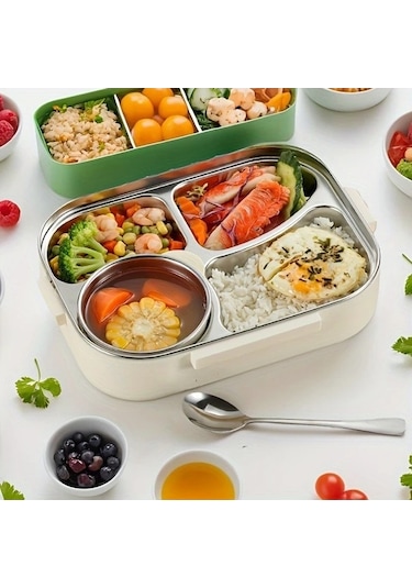 Pazly Paslanmaz Çelik Kahverengi İki Kareli Bento Set, İzolasyonlu Sızdırmaz, Mikrodalga Uygun, Çatal Kaşık Hediyeli Altın, Guangdong, Çin İmalatı Altın