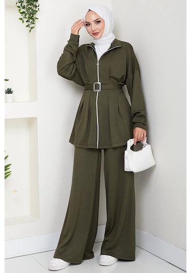 Dilsa Kemerli Oysho İkili Takım 1607 - Haki Haki