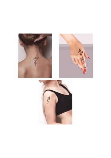 Çiçekli Desenler Kına İle Geçici Dövme Yapma Seti