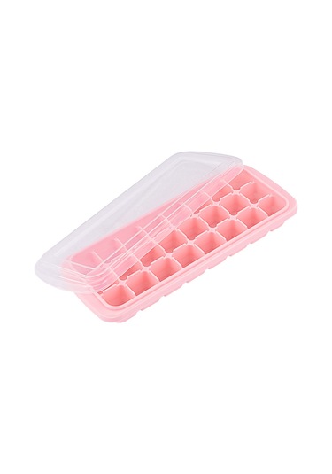 Xiyyadms Pembe 24 Hücre Silikon Buzluk - Ev Ve Bar Kullanıma Uygun Kapaklı Buz Formu, Güvenli Ve Dayanıklı Malzemeyle Çok Renkli