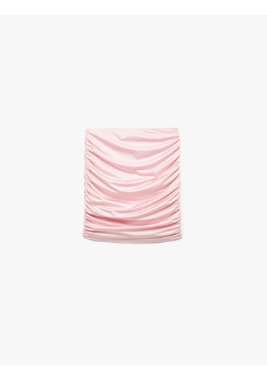 Koton Drapeli Parlak Mini Pareo Etek Pembe 5sak70026mk Gül
