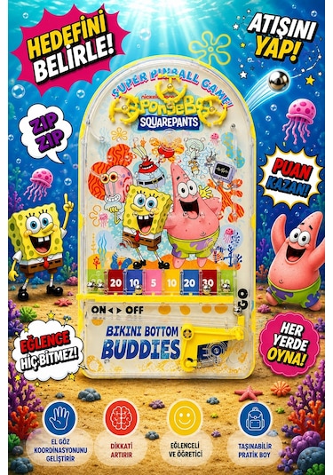 Pinball Sunger Bob Eğitici Retro Oyuncak Sarı