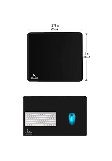 BLACK DEER Professional Siyah Orta Boy Gaming Mouse Pad 35x28 Cm