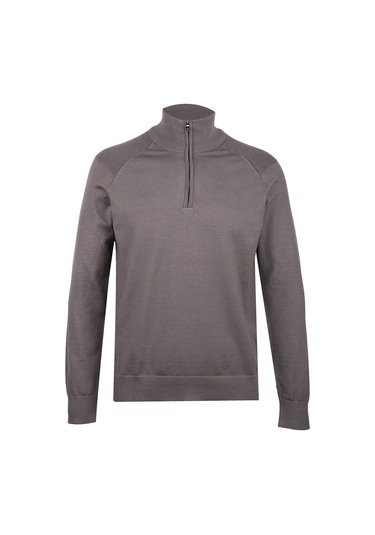 Erkek Fermuarlı Kazak Lufian 112090160 Vizon