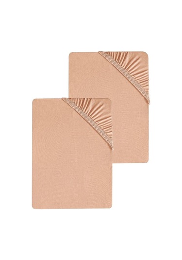 2 Adet Düz Pamuklu Tek Kişilik 80 X 200 X 30 Cm Lastikli Penye Çarşaf Yavruağzı