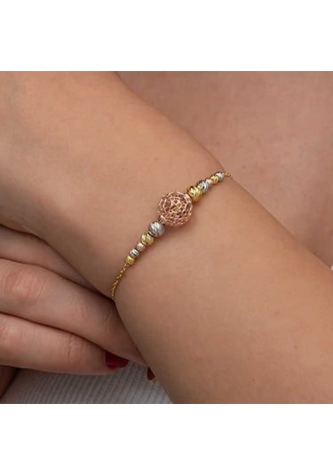 Gümüş Renkli Top Dorika Kadın Bileklik Gümüş