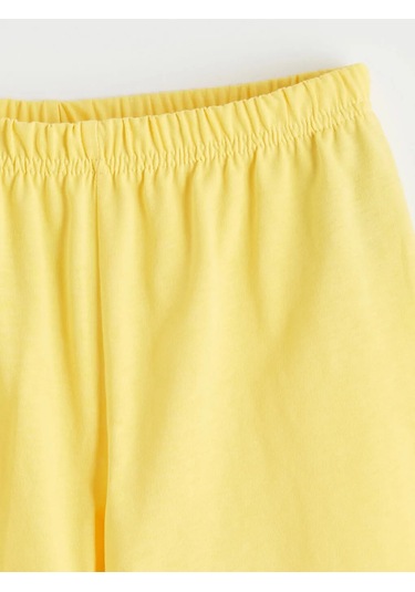 Lc Waikiki Sarı Baskılı Kız Çocuk Şortlu Pijama Takımı