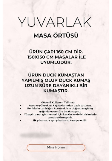 Yuvarlak Tüy Desenli Duck Kumaş Masa Örtüsü 150x150 Cm Çok Renkli