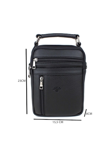 Erkek Omuz Askılı Çok Bölmeli El Ve Omuz Çantası Siyah