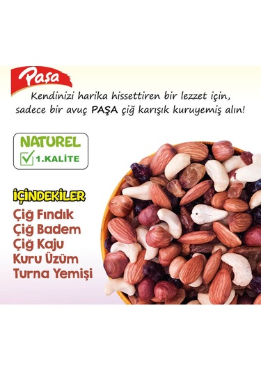 Paşa Kuruyemiş Çiğ Karışık Naturel Kuruyemiş Teneke 150 G