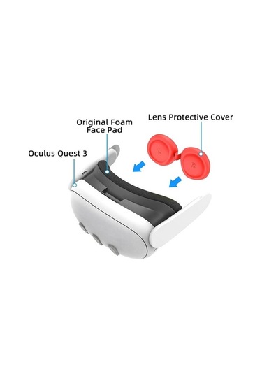 Pazly Meta Quest 3 Vr Lens Koruması Silikon Kapağı - Koyu Mavi Koyu Mavi