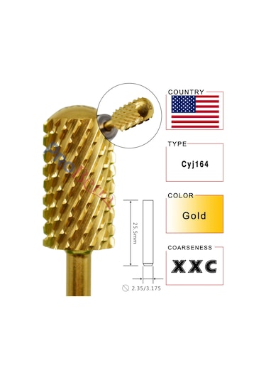 Rolinstar 6.6 Gümüş Büyük Namlu Yuvarlak Pürüzsüz Üst Tırnak Matkap Uçları Freze Kesici Manikür Pedikür Dosyalama Fildişi Kahverengi