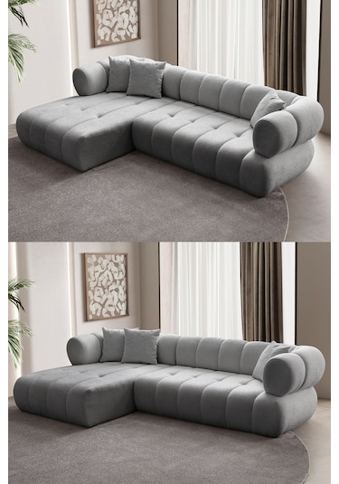 Petra Modern Köşe Koltuk Takımı Gri