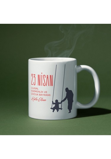 Applucky 23 Nisan Ulusal Egemenlik Ve Çocuk Bayramı 1 Baskı Kupa Bardak Beyaz
