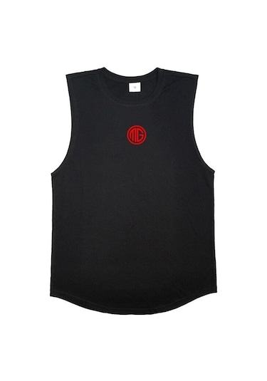 Siyah Muscleguys Yaz Fitness Spor Fiziksel Eğitim Yelek Erkek Bol Kolsuz Tişört