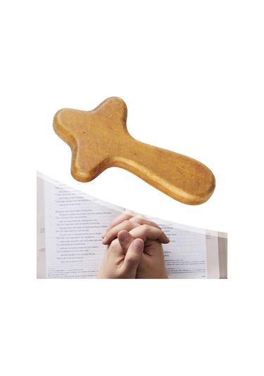 Suntek Elinizi Tutmak İçin Ahşap Haç İsa Açık-kahverengi