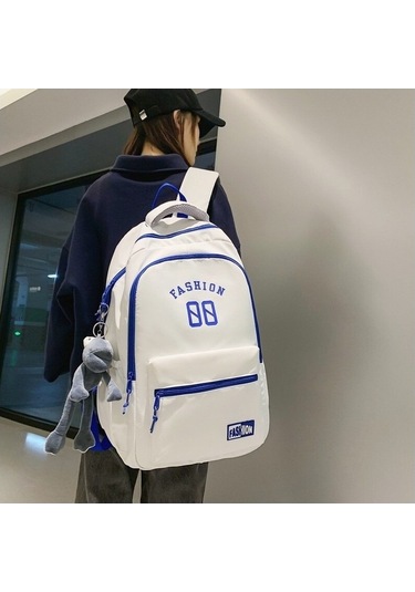 Gençlere Özel Şık Ve Dayanıklı Okul Çantası, Ergonomik Tasarım Beyaz