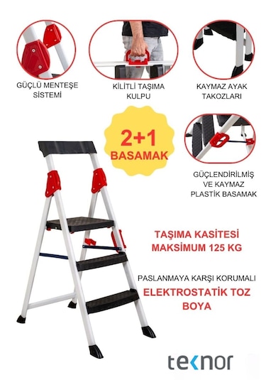 Extreme Plastik Basamaklı Metal Merdiven