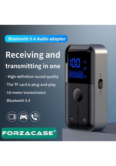 Forzacase Tv, Araç, Bilgisayar Uyumlu 2in1 Aux Bluetooth 5.4 Tf Kartlı Kablosuz Ses Adaptörü - Fc1129