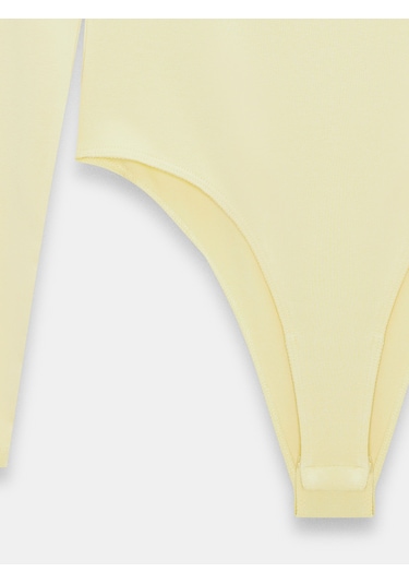 Dilvin 32549 Kayık Yaka Bodysuit-açık Sarı Açık Sarı