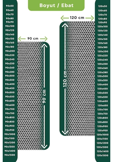 Kaydırmaz Siyah Yıldız Yolluk Paspas En:120cm