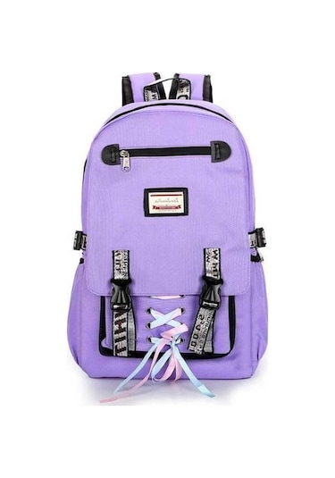 Willowhaven Spor Ve Boş Zaman Usb Şarjı Korumalı Rahat Nefes Alabilir Sırt Çantası Mor 30x14x17cm Mor