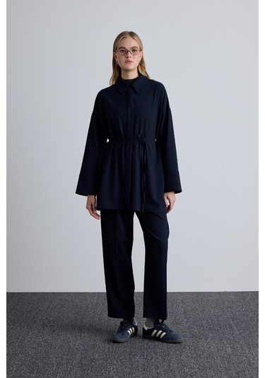 Geniş Yaka Tunik Lacivert Lacivert