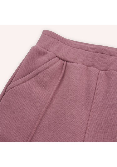 Kız Çocuk Fırfır Detaylı 2'li Eşofman Takım Gül Kurusu 2421gb17004-4849 001