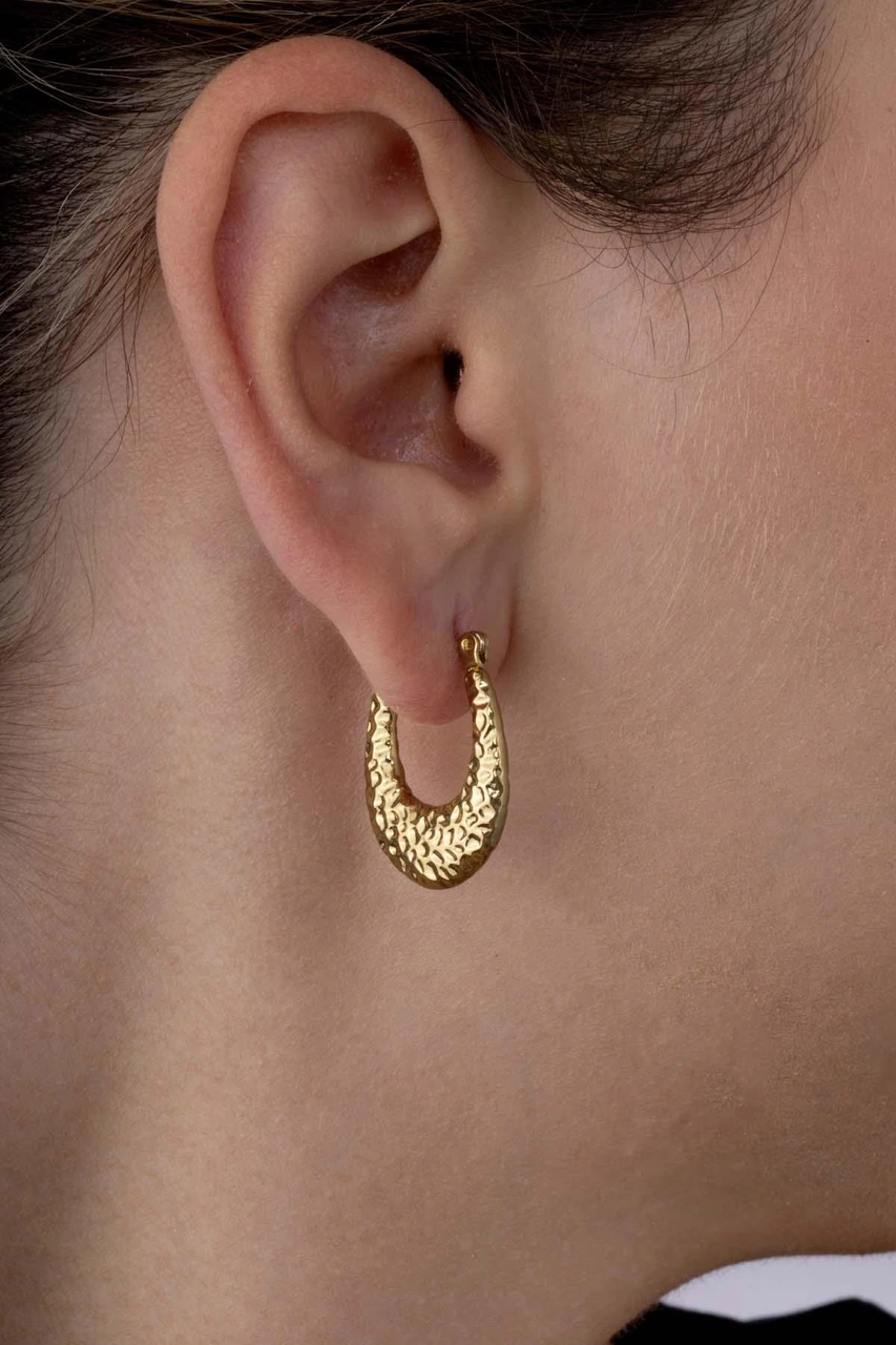 Gümüş Pazarım Yılan Derisi Desenli Altın Kaplama Çelik Küpe Diğer