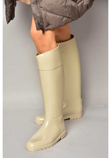 Fox Shoes T858712109 Bej Yağmur Çizmesi Bej-suni Deri Bej