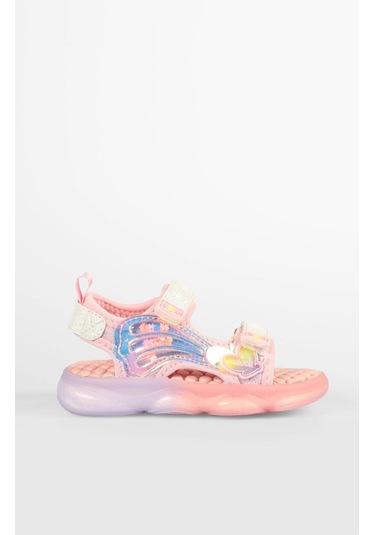 Vicco Can Kız Çocuk Pudra Işıklı Phylon Sandalet Pudra