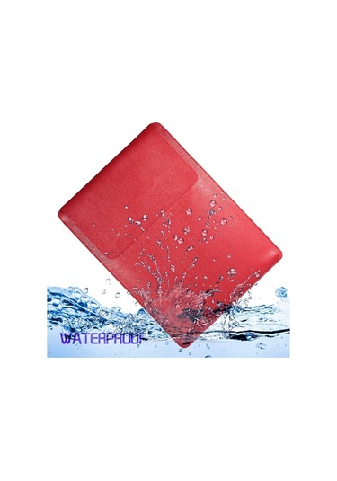 Zsykd 4 1 Laptop Pu Deri Çanta + Power Çanta + Kablo Kravat + Macbook Uyumlu Için Fare Çantası 13 Inç Kırmızı Yurt Dışından