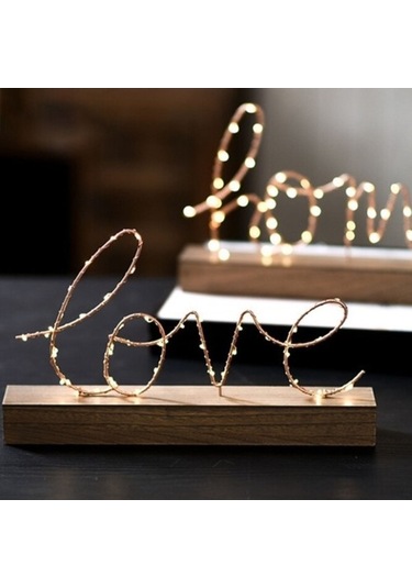 Fastbuy Mini Gece Lambası - Yatak Odası Başucu - Renkli Ahşap Ferforje Lamba Renkli