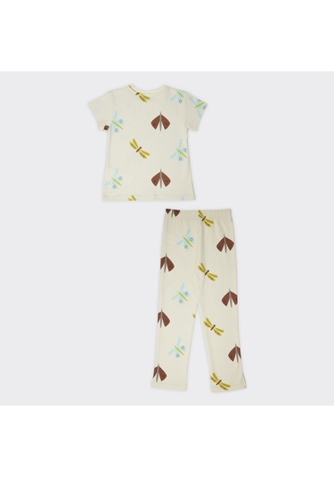 Kız Çocuk Desenli Pijama Takımı Bej 2411gk39003-4525 001