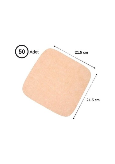 9053646316630drvs1 - 100 Adet Air Fryer Pişirme Kağıdı Tek Kullanımlık Yağ Su Geçirmez Yapışmaz Deliksiz Düz Kare Model