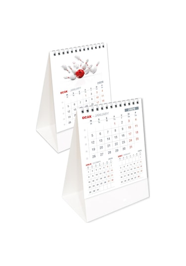 2026 Ofis Piramit Masa Takvimi Dikey Masaüstü Takvim 12x19,5 Cm