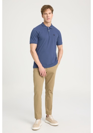 Regular Fit Normal Kesim Polo Yaka %100 Pamuk Lacivert Tişört W7D5K4XX2TXZ8 İndigo