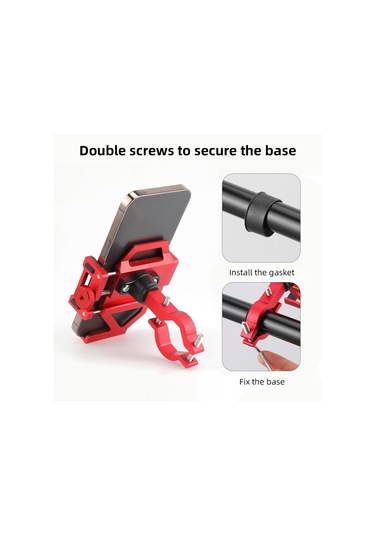 Springsun Bisiklet Ve Akıllı Telefonlar İçin Ayarlanabilir Alüminyum Telefon Tutucu - Kaymaz Tasarım Siyah