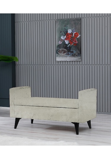 Toffet Bazalı Değiştirilebilir Kollu Süngerli Yüksek Plastik Ayaklı Puf - Bench5