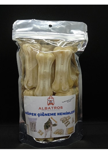 Albatros Beyaz Pres Köpek Çiğneme Kemiği 12 CM 1 KG