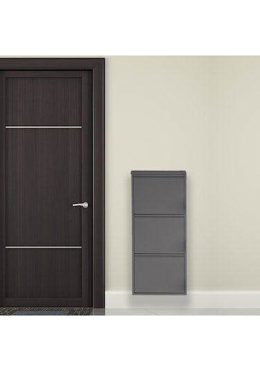 3'lü Metal Ayakkabılık - Antrasit