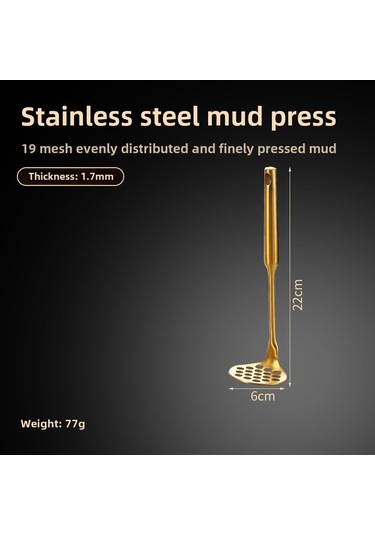 Hombey 304 Paslanmaz Çelik Patates Ezici Multifonksiyonel Mutfak Gereci: Sarımsak, Muz Ve Daha Fazla Yemeği Ezebilir - Ev Kullanıma Uygun