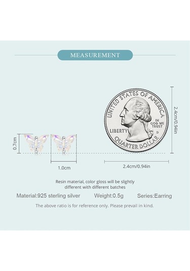 Wostu Otantik 925 Ayar Gümüş Narin Renkli Ilmek Reçine Küpe Kadınlar Takı Hediye İçin