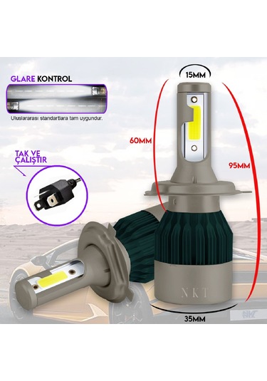 POINT MARKETING H4 White Beyaz Led Xenon Far Ledi Led Zenon Far Ampulü