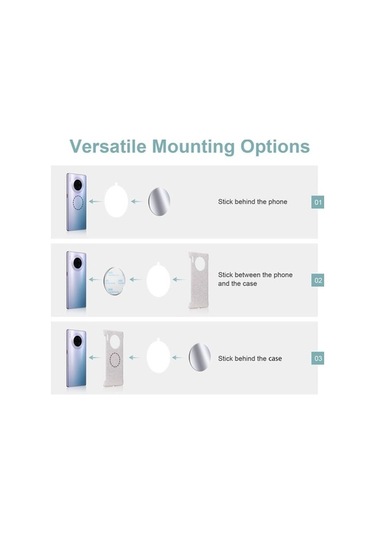 Yingfu 8'lü Metal Plaka Seti, Yapışkanlı İnce Metal Mıknatıs, Telefon Tutucu İçin Diğer