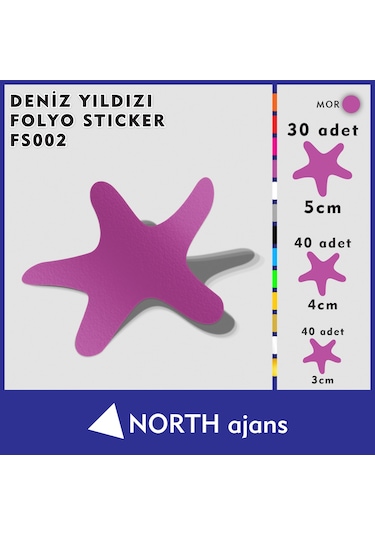 Deniz Yıldızı Folyo Duvar Sticklerı Mor