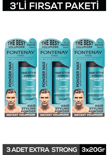 Fontenay Saç Şekillendirici Pudra Toz Wax Mat Effect Mavi 3 x 20 G