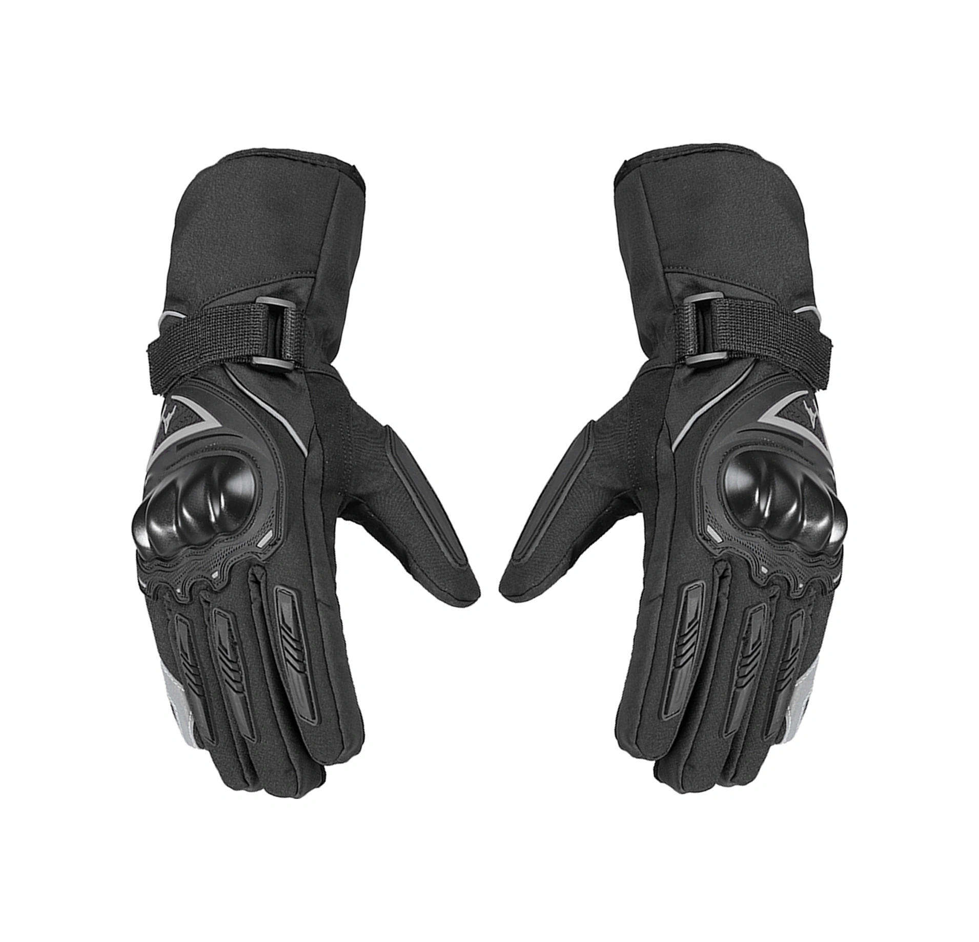 Dofolink Kış Motosiklet Eldiveni - Gece Yansıtan Dokunmatik Ekranlı Su Geçirmez Soğuk Hava Eldiveni Siyah-m