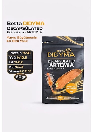 Betta Didyma Decapsulated Kabuksuz Artemia 60gr Anahtarlık Hediyeli